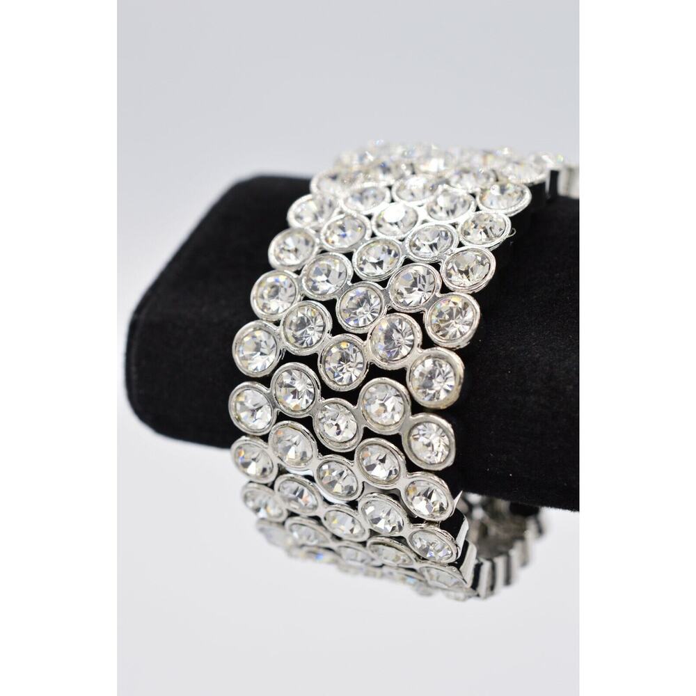 Statement Bracelet Sparkling Rhinestone Crystal S… - image 1